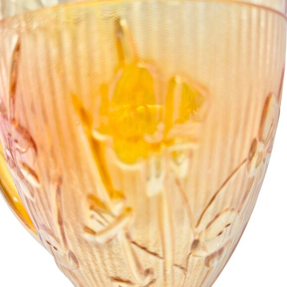 Jeannette Iris & Herringbone Marigold Pitcher 9 inch Carnival Glass - Picture 8 of 8